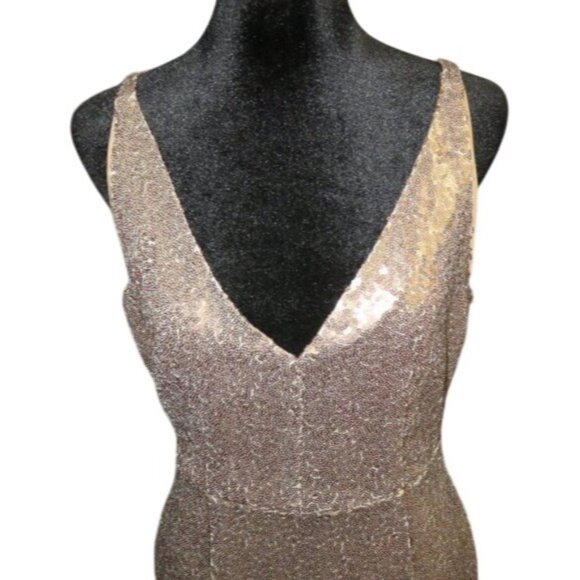 #LoveLulus Gold Sequin Lulu's Shiny Nightlife Cocktail Mini Embellished Dress - Picture 3 of 13